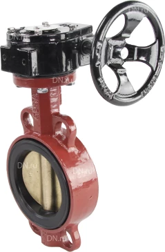 Затвор дисковый поворотный ABRA Ду350 Ру16 BUV-VF843D, межфланцевый, корпус - чугун, диск - бронза, редуктор, NBR в Уфе